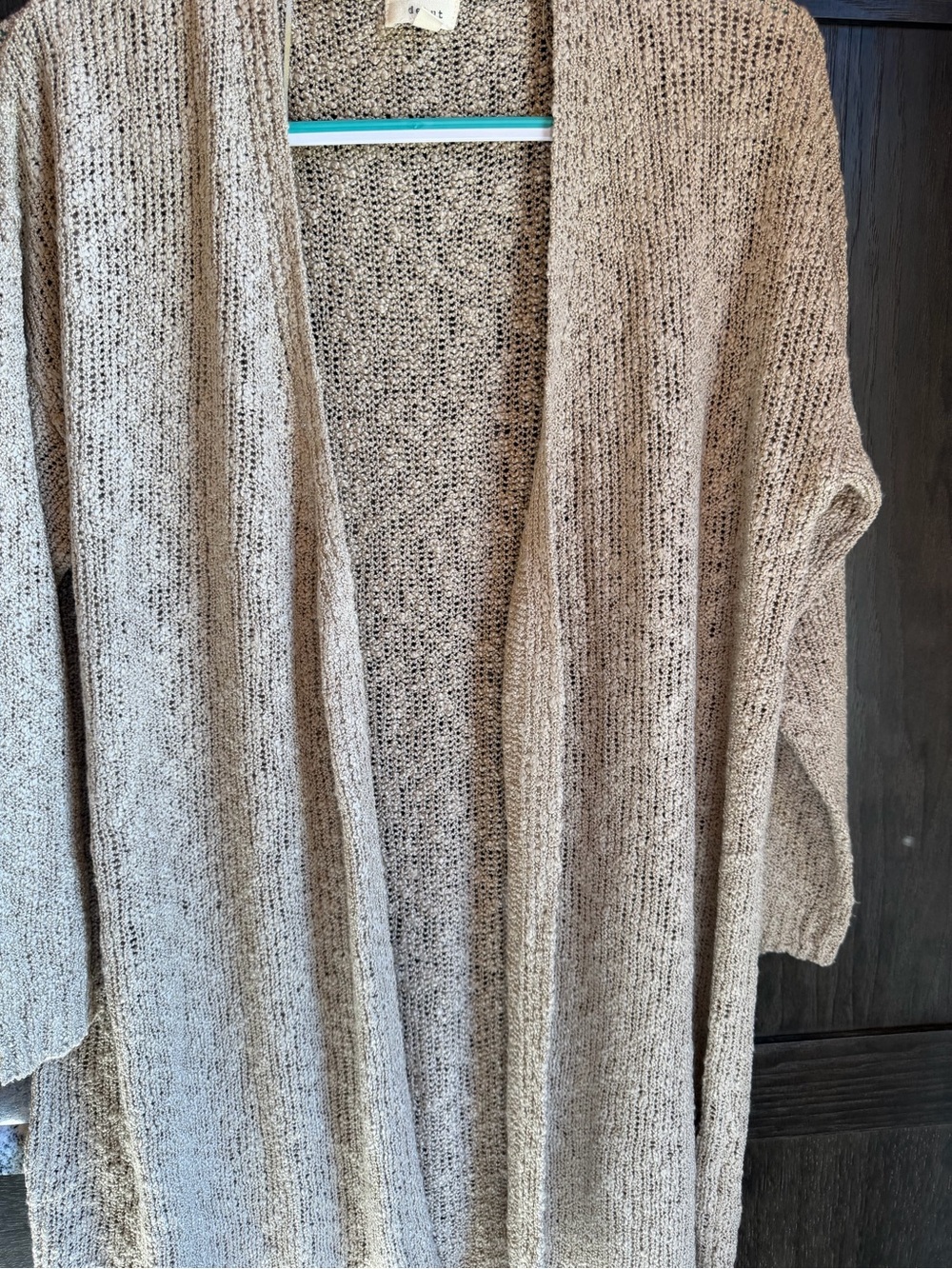 debut Taupe Open-Front Lightweight Knit Cardigan
